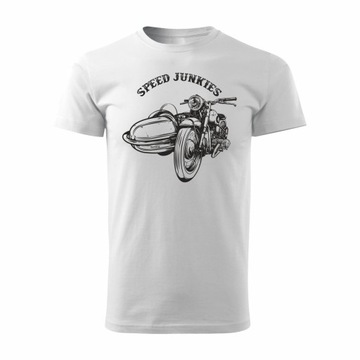 Koszulka stary motocykl klasyk Junkies z motocyklem old