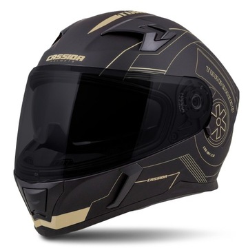 +CZARNA SZYBA KASK MOTOCYKLOWY CASSIDA 3.0GOLD XXL