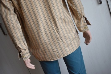 Koszula Burberry długi rękaw paski 16,5 XL 42 beż