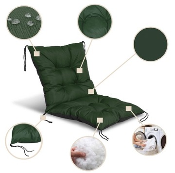 Садовые подушки 50х50х50 см для садовых стульев и скамеек водонепроницаемые зеленые