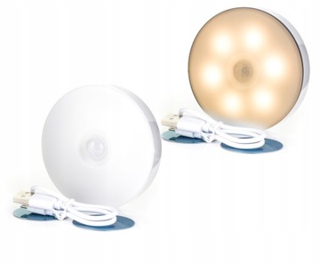 Lampka Nocna LED Z Czujnikiem Ruchu USB 2szt