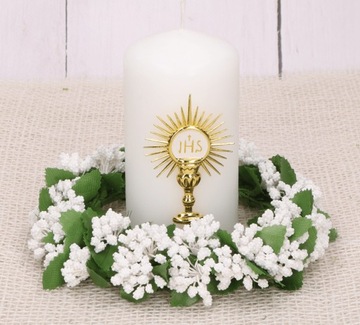 Декоративный венок, белый, 16 см.