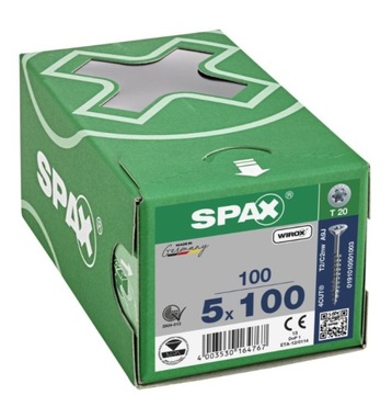 SPAX Wkręt uniwersalny / STOŻKOWA GŁOWA / 5x100mm 100 sztuk,