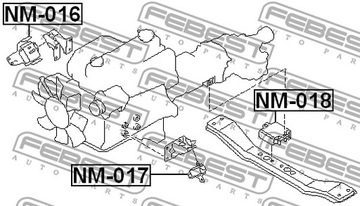 ULOŽENÍ MOTORU PŘEDNÍ NISSAN TRUCK D22