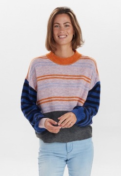 Sweter w paski pomarańczowo niebieskie Nümph XL