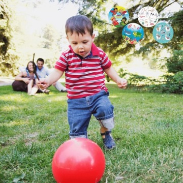 Мяч РЕЗИНОВЫЙ 15 см Сказочный РАЗНОЦВЕТНЫЙ Схема для детей