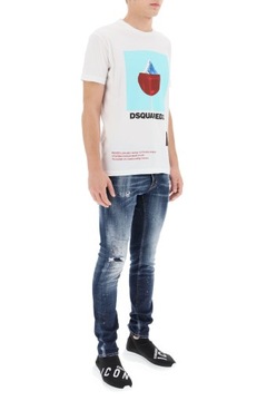 DSQUARED2 luksusowy włoski t-shirt koszulka BIANCO roz.L