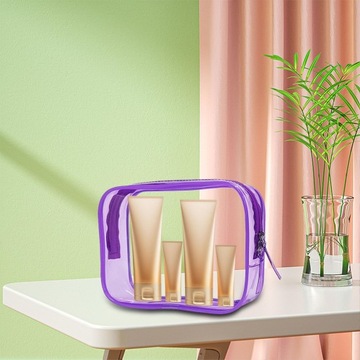 Прозрачная косметичка с двойной молнией, портативный органайзер для посуды