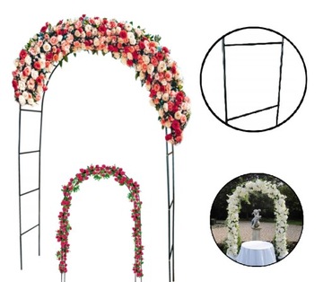 PERGOLA OGRODOWA W KSZTAŁCIE ŁUKU METALOWA NA KWIATY PNĄCZA PODPORA 240x140