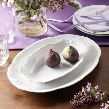 C001 ОБЕДЕННЫЙ СЕРВИС 6/18 Белый набор ФРИДЕРИКА ФАРФОР ХОДЗЕЖ. 6 ТАРЕЛОК