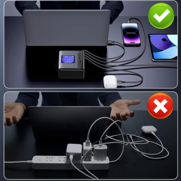 БЫСТРОЕ ЗАРЯДНОЕ УСТРОЙСТВО USB ДЛЯ БЫСТРОГО ПИТАНИЯ ДЛЯ ТЕЛЕФОНА С ЖК-дисплеем 60 Вт 8 USB 1,2 М