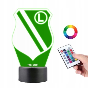 Lampka na Biurko Statuetka 3D Legia Warszawa Piłka
