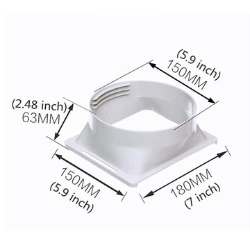 Интерфейс выхлопного канала для квадратного выхлопного шланга портативного кондиционера