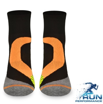 Носки для бега RUN4 – Coolmax – черно-оранжевые