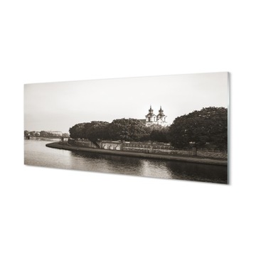 Lacobel kuchenny + klej Kraków Rzeka most 125x50