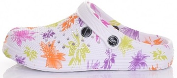 DAMSKIE KLAPKI PIANKOWE LEKKIE WYGODNE CHODAKI FLORAL