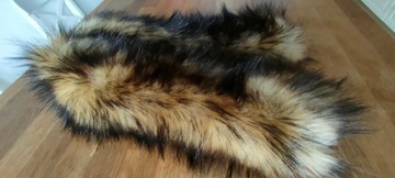 МЕХОВОЙ ШАРФ, РУКАВА ИЗ ВУАЛИ, искусственный мех, воротник из меха енота, унисекс