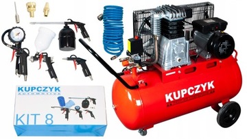 Kompresor Sprężarka Kupczyk 100L KK 400/100 zestaw