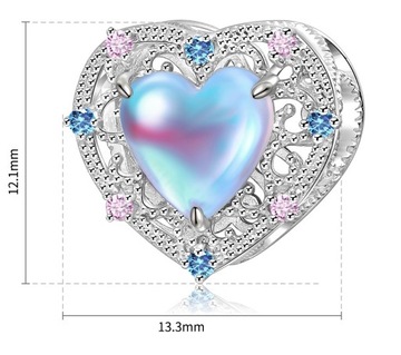 Подвески-подвески Опалесцентное сердце Серебро 925 Trusky Charms