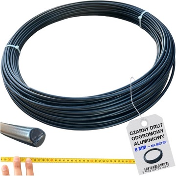 CZARNY DRUT ODGROMOWY ALUMINIOWY 8 mm fi8 - NA METRY - na piorunochron