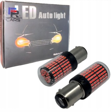 Led žárovka 1157 144 smd 4014 BAY15D canbus červená