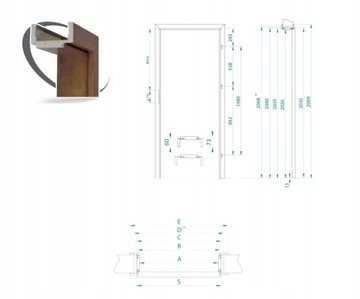 Регулируемая дверная коробка WINDOOR, дверная коробка 8-10 см.
