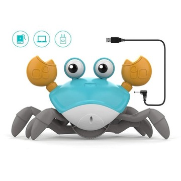 ИГРУШКА ПОЛЗУЩИЙ КРАБ С МУЗЫКОЙ И СВЕТОДИОДНОЙ ПОДСВЕТКОЙ ДЛЯ ДЕТЕЙ