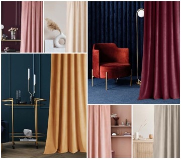 Готовые велюровые шторы для гостиной с лентой-лягушкой 140х250 Charmy Kolory