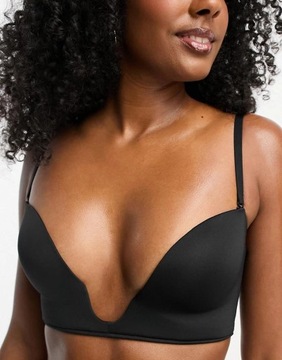 Asos Design CZARNY BIUSTONOSZ GŁĘBOKI DEKOLT NH8 thl 65C