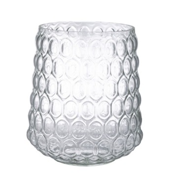 WAZON SZKLANY w kółka przezroczysty śr. 18cm