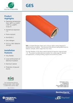 ИЗОЛЯЦИОННАЯ РУБАШКА СТЕКЛО СИЛИКОНОВАЯ 4кВ 220 градусов 5мм