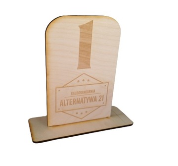 Numer na stół LOGO Restauracja Bar Pizzeria Drewno
