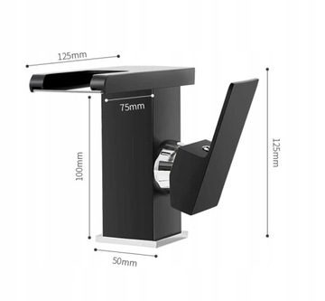 LED УМЫВАЛЬНИК ДЛЯ ВАННОЙ КОМНАТЫ FAPPER, КВАДРАТНЫЙ КРАН