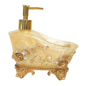 Дозатор мыльного бальзама для рук, желтого цвета.