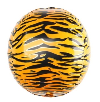 Balon foliowy okrągły paski tygrysa zwierzę roczek