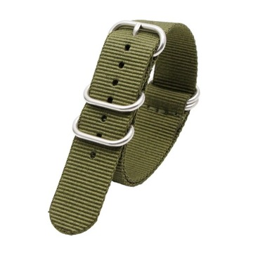 Pasek do zegarka NATO Ring Silver 16mm wzór #200