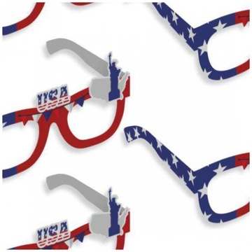 OKULARY papierowe USA amerykańska statua AMERYKA party IMPREZA foto x6