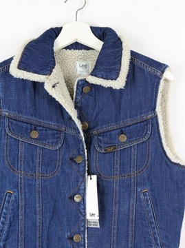 LEE SHERPA KAMIZELKA VEST JEANSOWA _ S