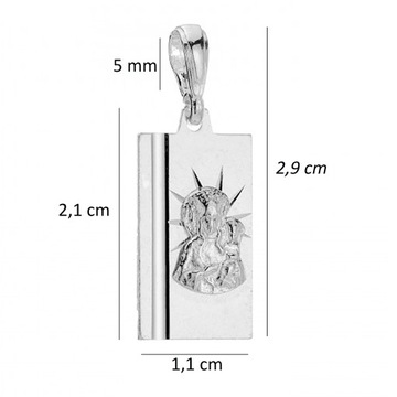 SREBRNY MEDALIK WISIOREK ZAWIESZKA MATKA BOSKA CZĘSTOCHOWSKA SREBRO PR. 925