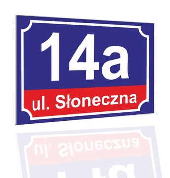 NUMER NA DOM TABLICZKA ADRESOWA Z NUMEREM DOMU | 32x21 cm | PCV | KOLOR