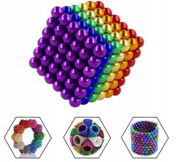 МАГНИТНЫЕ ШАРИКИ БОЛЬШИЕ 5ММ 216 ШТ. РАДУЖНЫЕ МАГНИТНЫЕ БЛОКИ