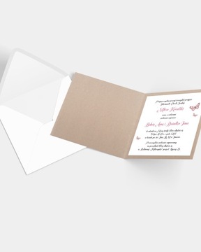 Zaproszenie na chrzest personalizowane z kopertą „Baby Nipple Butterfly”