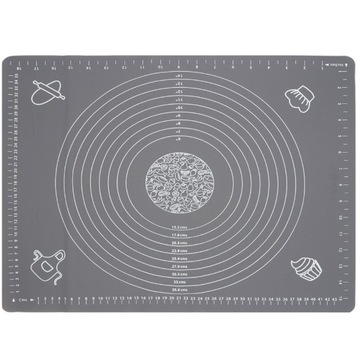 STOLNICA SILIKONOWA MATA KUCHENNA Z MIARAMI DUŻA 30x50 DO CIASTA PIZZY 1623