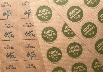 NAKLEJKI REKLAMOWE EKO KRAFT DOWOLNY NADRUK Z LOGO