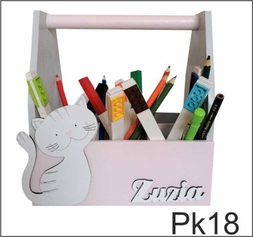 Органайзер, подставка для мелков, 100% ДЕРЕВО, имя