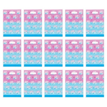 50 шт. сумочки на подарунок з мотивом GENDER REVEAL, кольорові пластикові