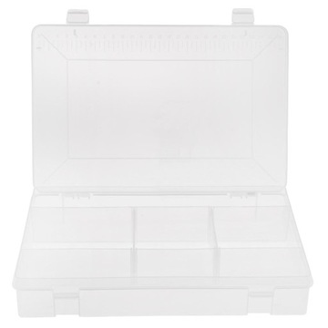 Прозрачный кейс с 5 отделениями для хранения коробок для рыболовных снастей.
