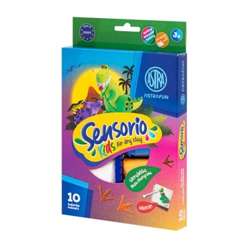 Lekka Masa Plastyczna Astra Dinozaury Sensorio Kids 10 Kolorów Air Dry Clay