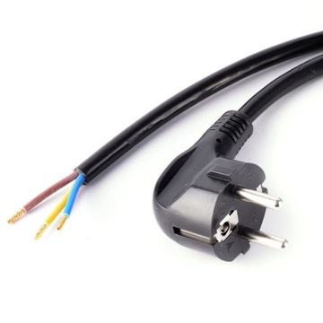 KABEL ZASILAJĄCY ZALEWANY 3x1,5mm 1,5m CZARNY