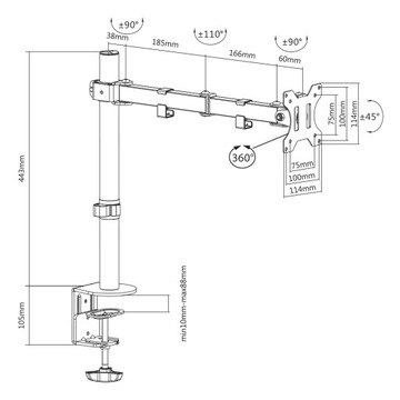 Uchwyt biurkowy Arkas DMB-50